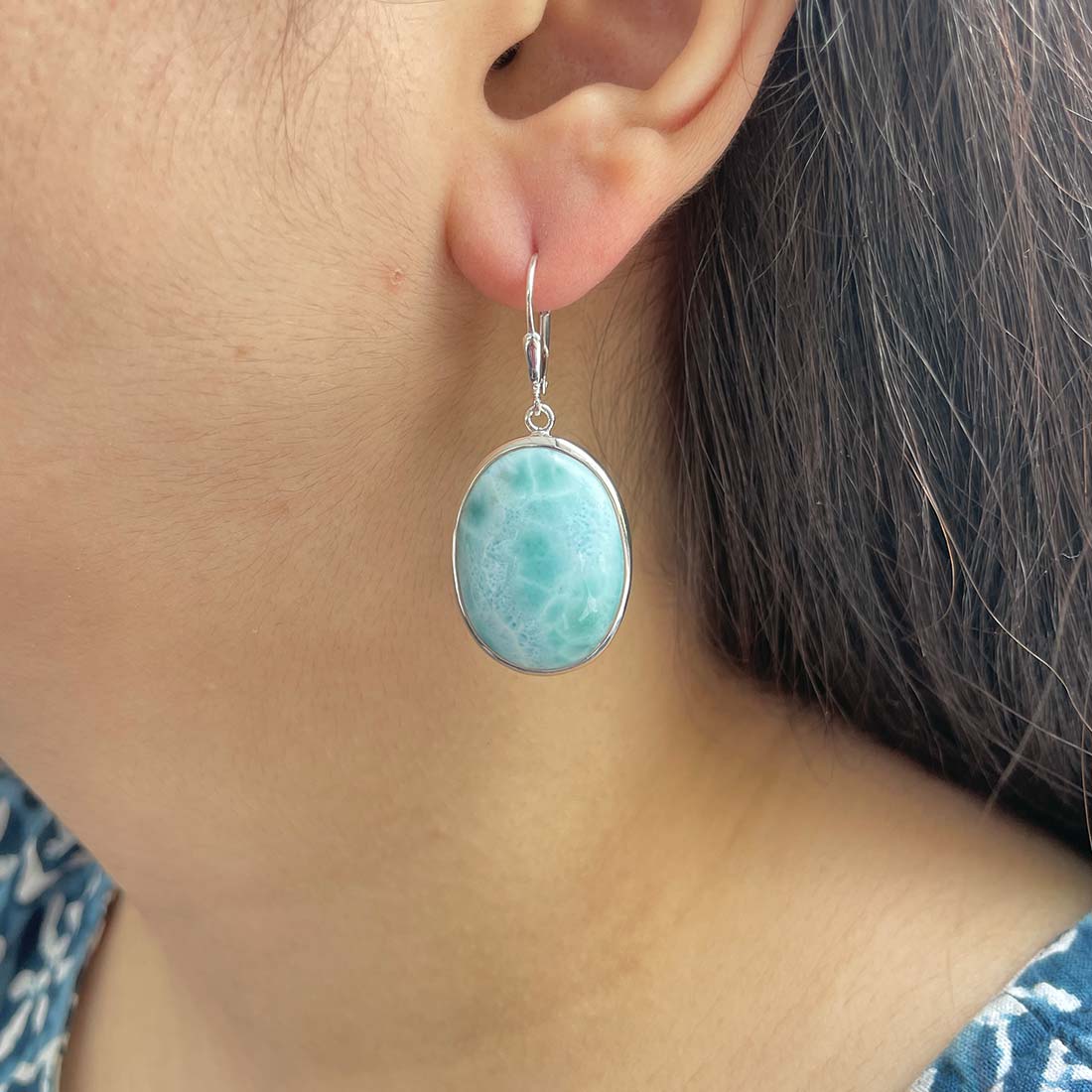 Larimar Earring-(LAR-E-53.)