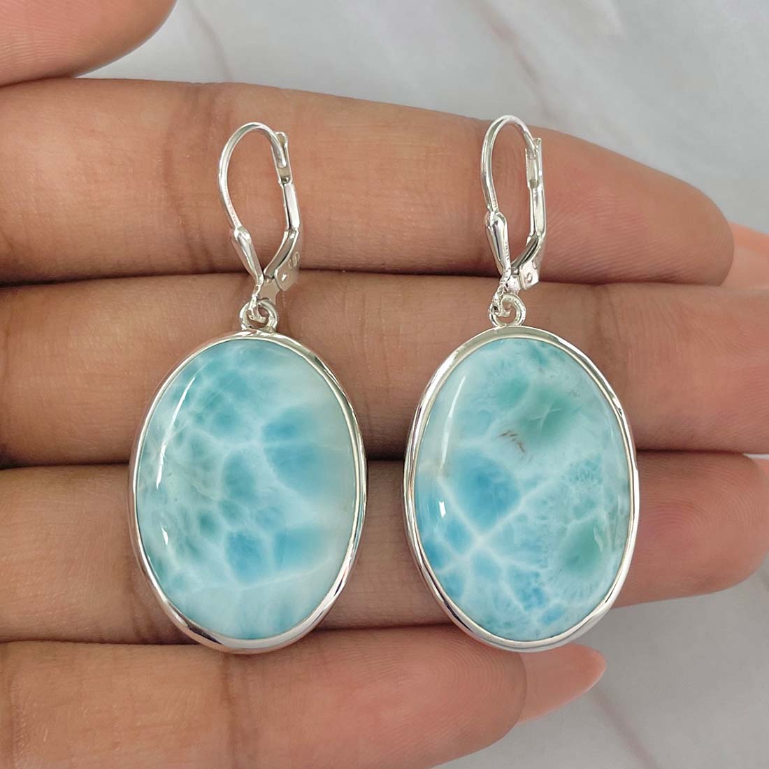 Larimar Earring-(LAR-E-54.)