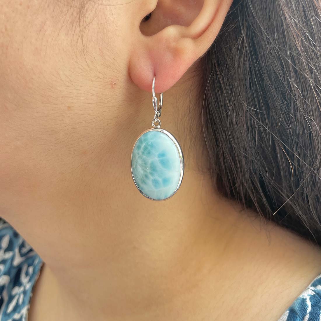 Larimar Earring-(LAR-E-54.)