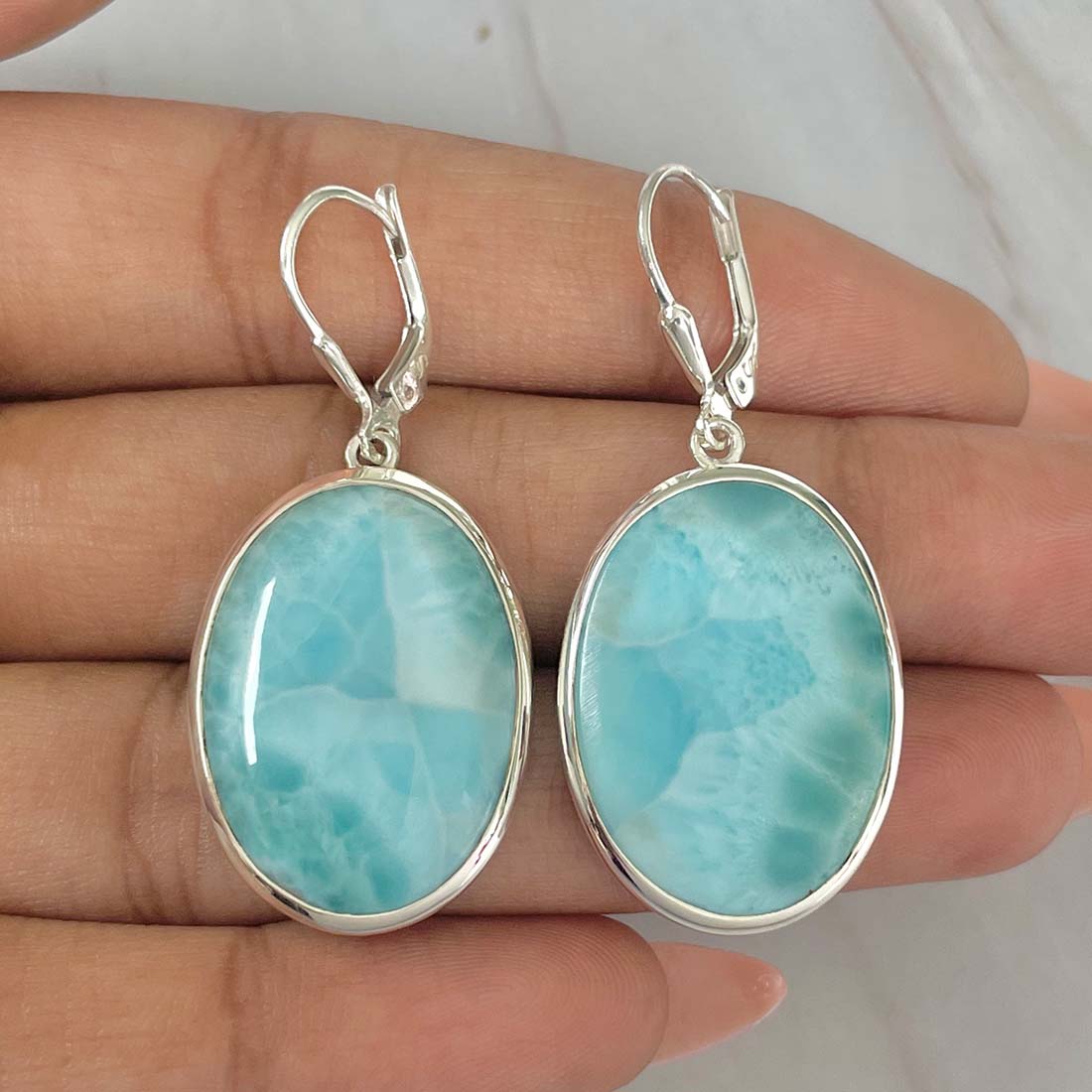 Larimar Earring-(LAR-E-55.)