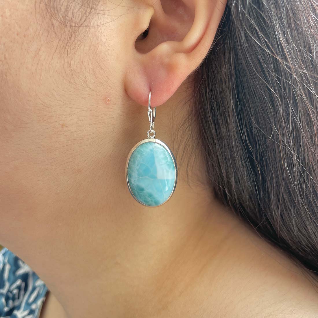 Larimar Earring-(LAR-E-55.)