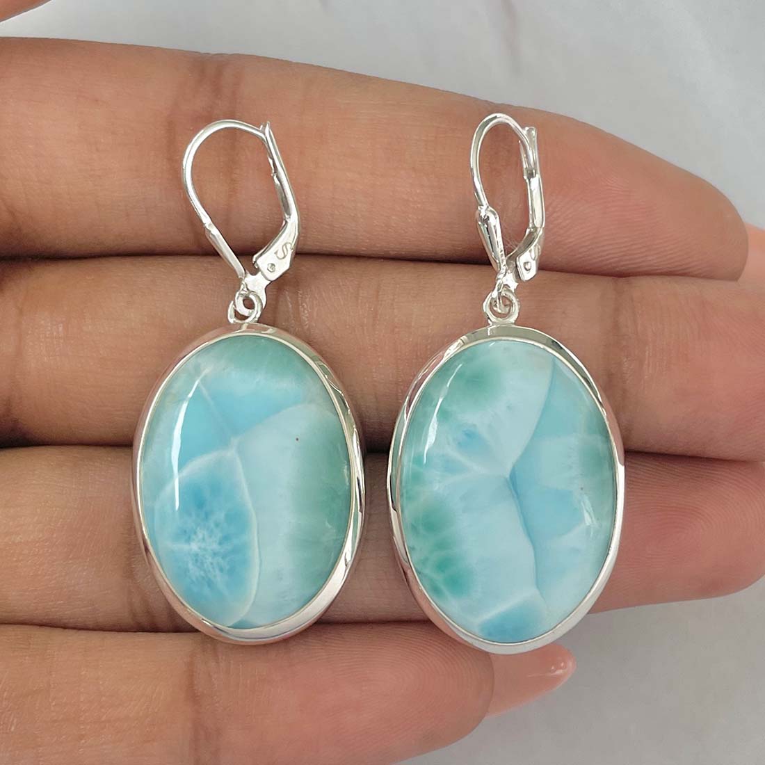 Larimar Earring-(LAR-E-56.)