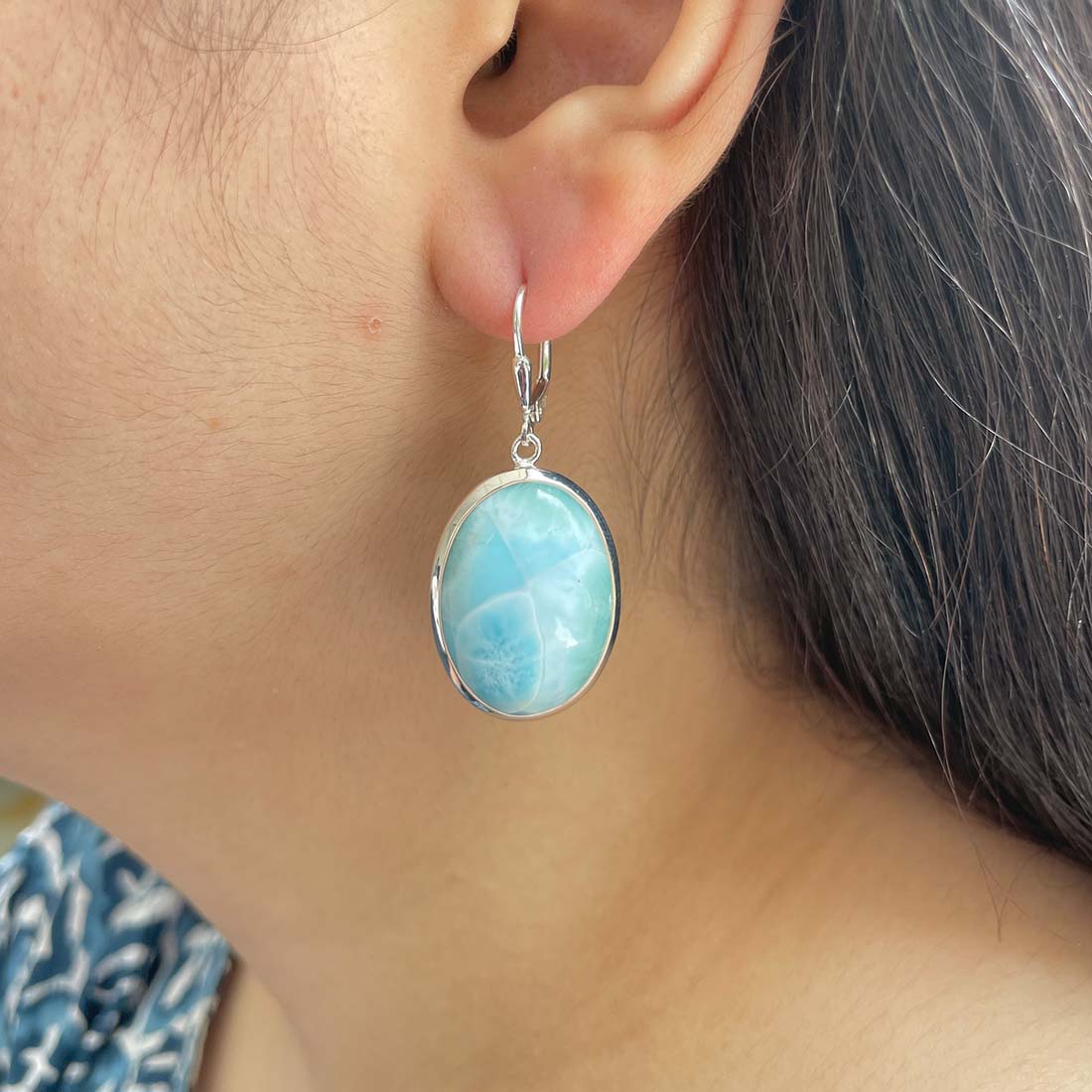 Larimar Earring-(LAR-E-56.)