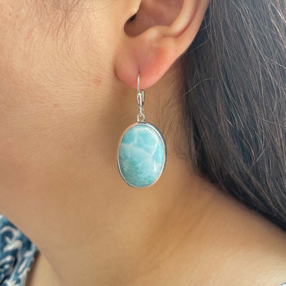 Larimar Earring-(LAR-E-57.)
