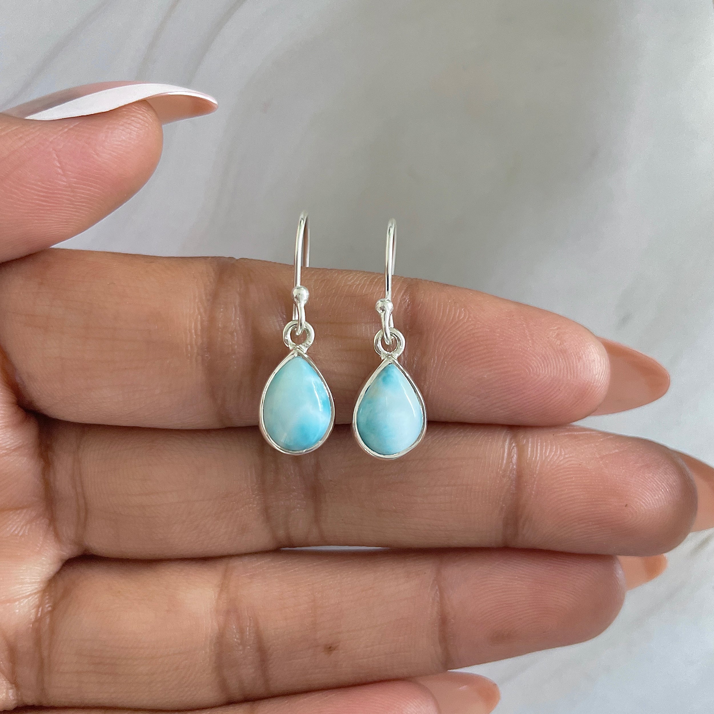 Larimar Earring-(LAR-E-574.)