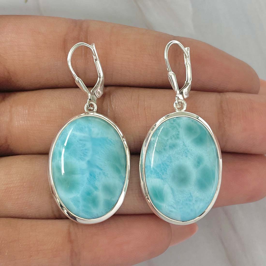 Larimar Earring-(LAR-E-58.)
