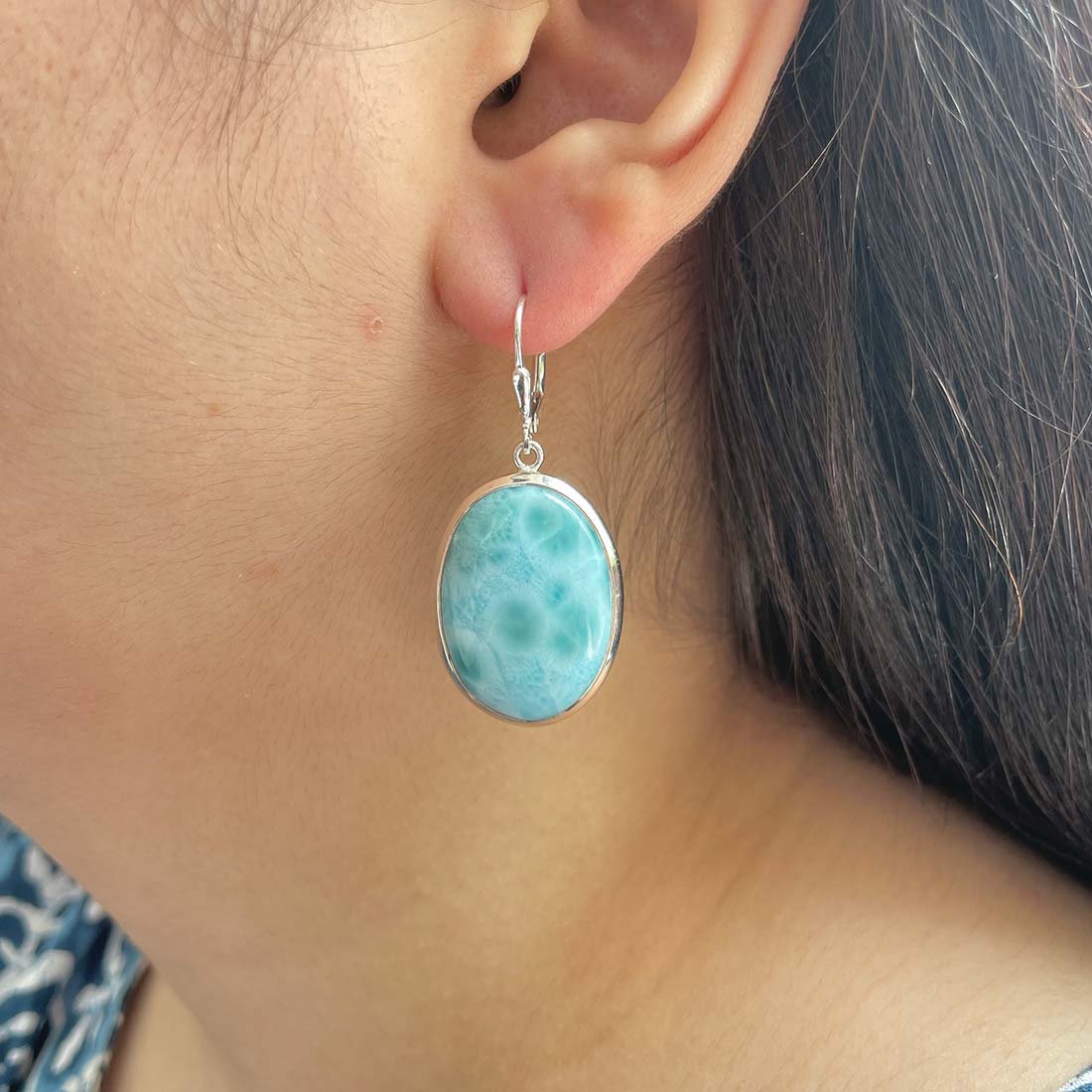 Larimar Earring-(LAR-E-58.)