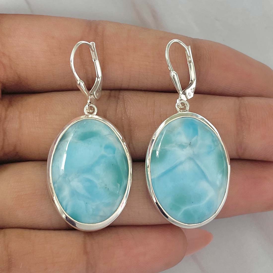 Larimar Earring-(LAR-E-59.)