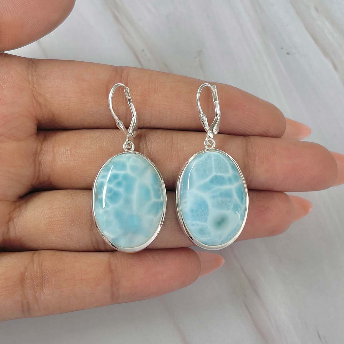 Larimar Earring-(LAR-E-60.)
