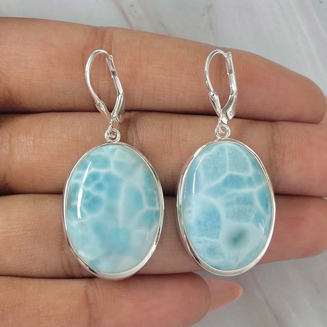 Larimar Earring-(LAR-E-60.)