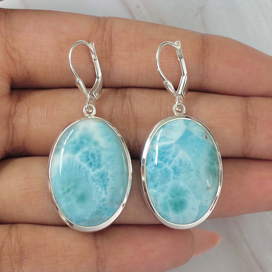 Larimar Earring-(LAR-E-61.)