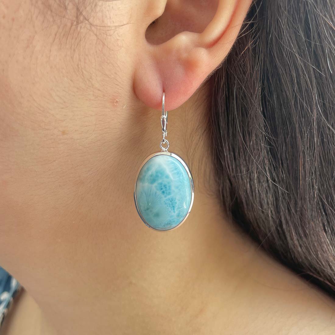 Larimar Earring-(LAR-E-61.)