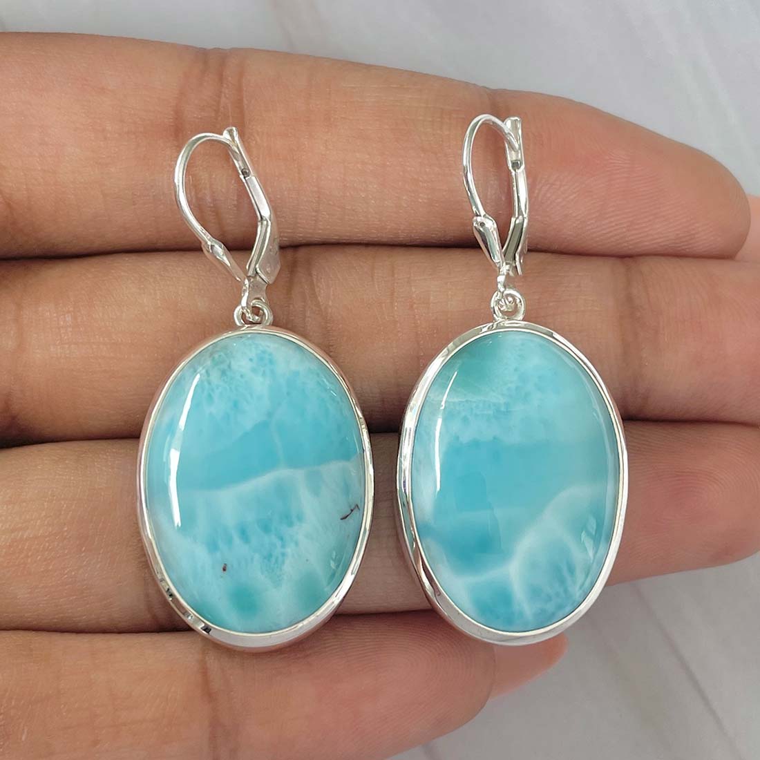 Larimar Earring-(LAR-E-62.)