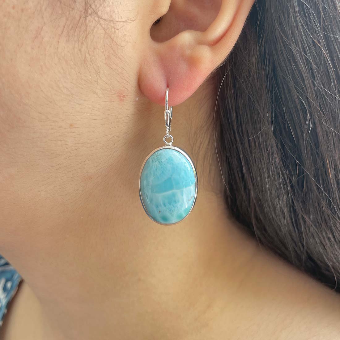 Larimar Earring-(LAR-E-62.)