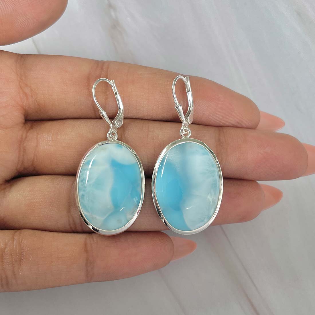 Larimar Earring-(LAR-E-63.)