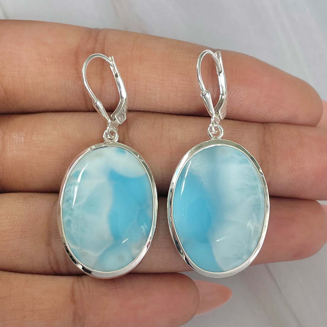 Larimar Earring-(LAR-E-63.)