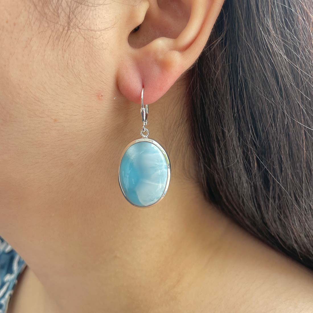 Larimar Earring-(LAR-E-63.)