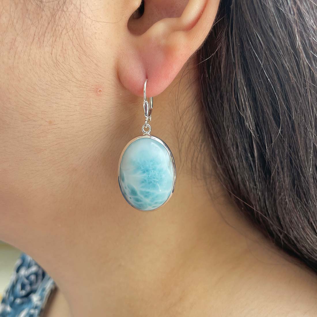 Larimar Earring-(LAR-E-64.)