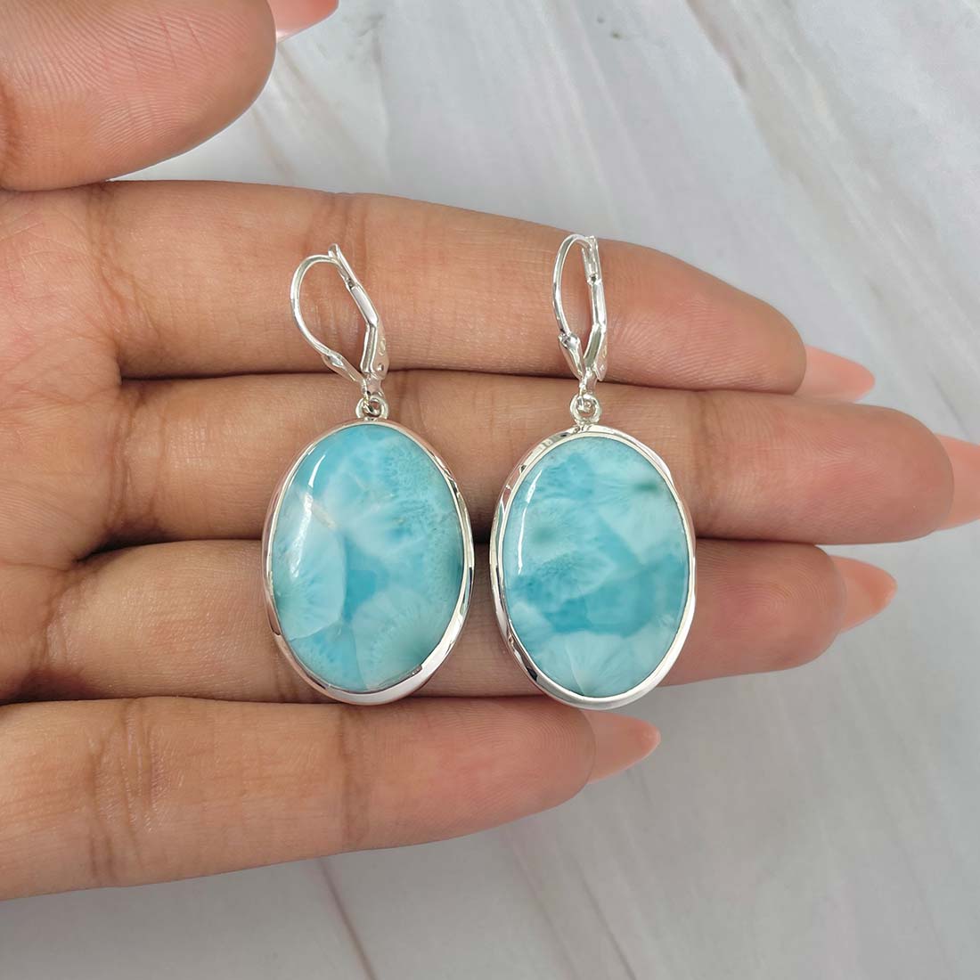 Larimar Earring-(LAR-E-65.)