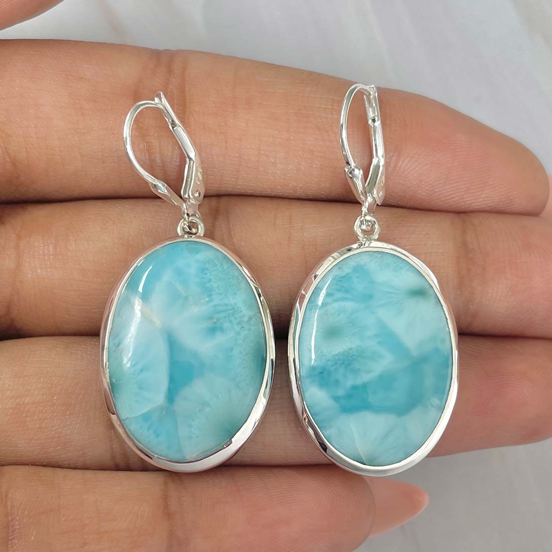 Larimar Earring-(LAR-E-65.)
