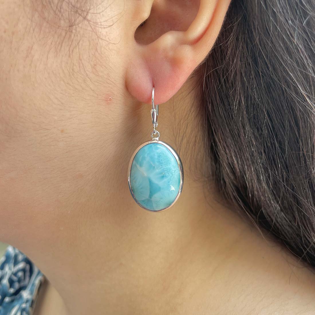 Larimar Earring-(LAR-E-65.)