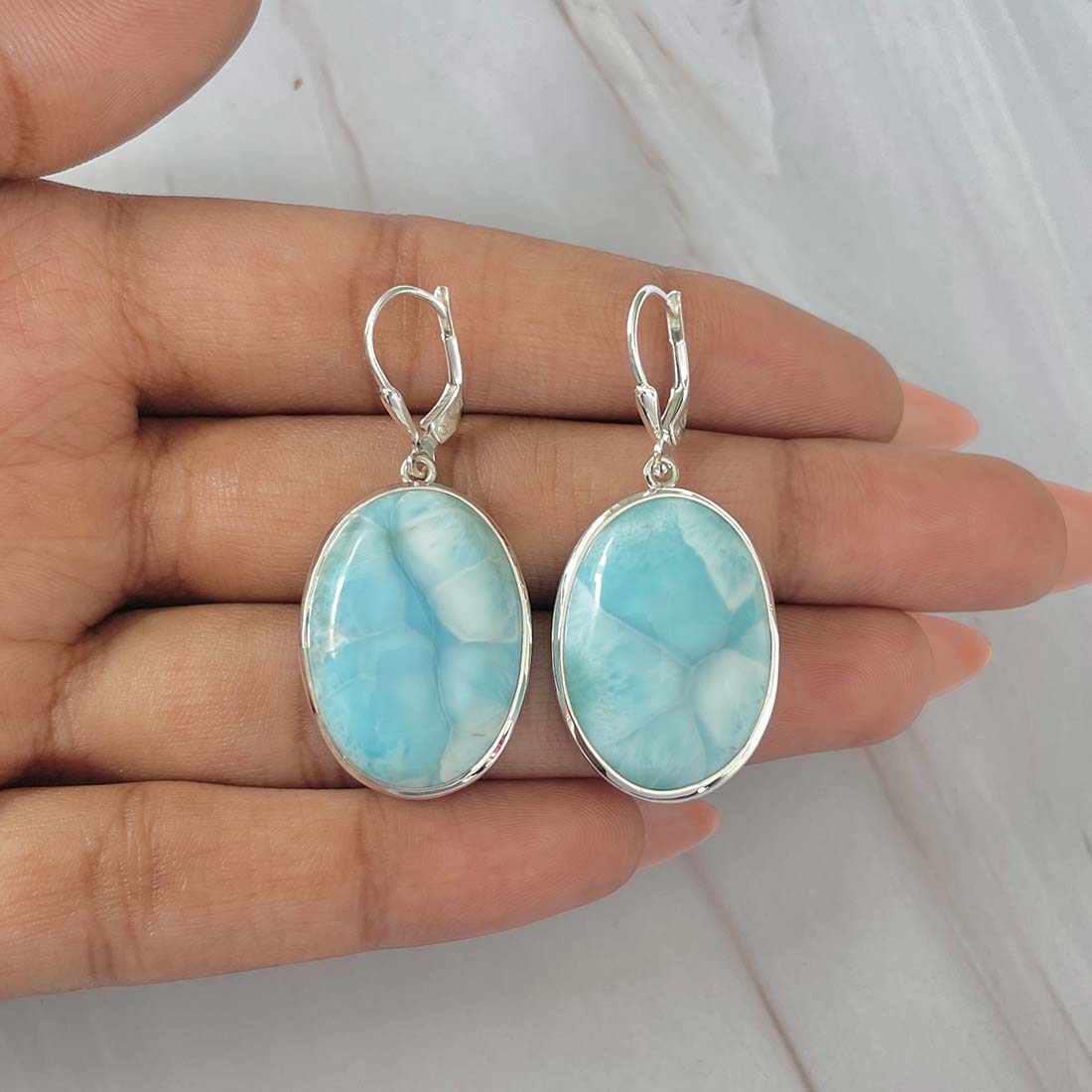 Larimar Earring-(LAR-E-66.)