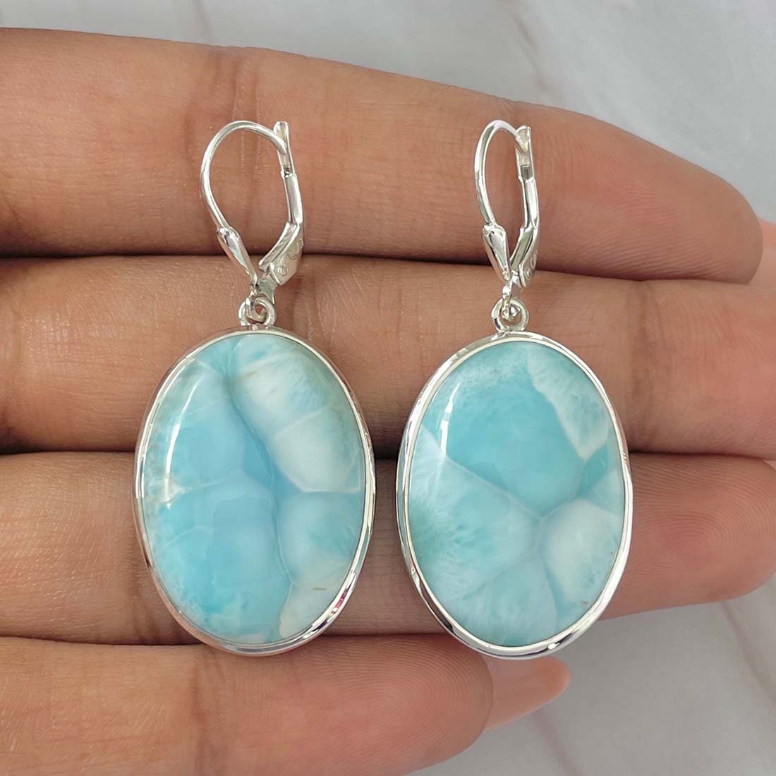 Larimar Earring-(LAR-E-66.)