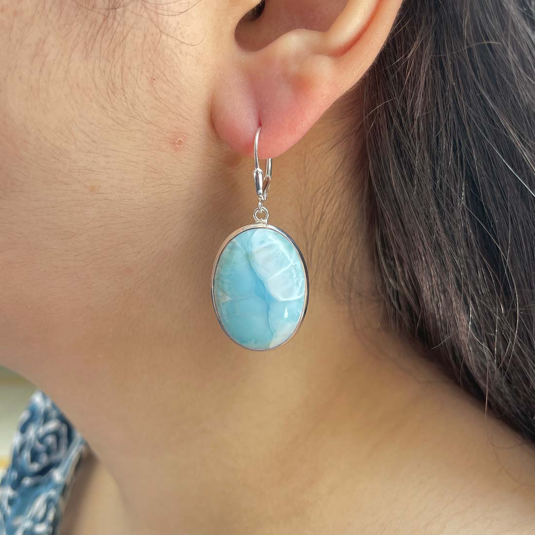 Larimar Earring-(LAR-E-66.)