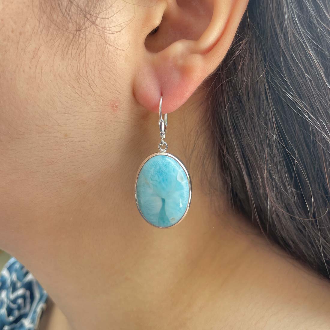 Larimar Earring-(LAR-E-67.)
