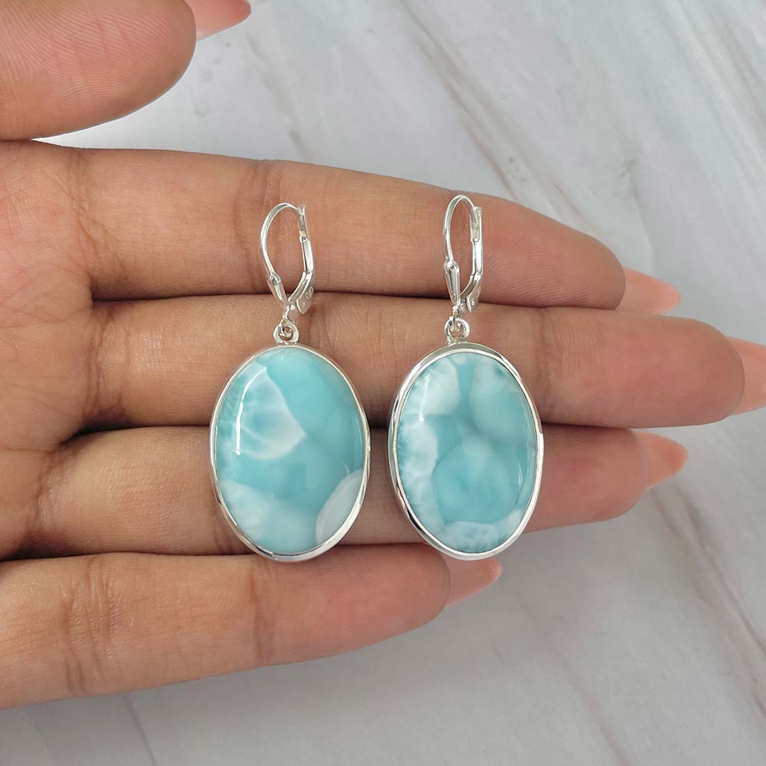 Larimar Earring-(LAR-E-68.)