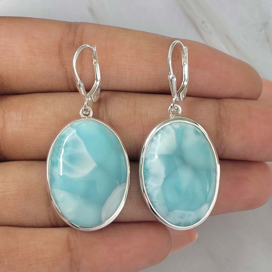 Larimar Earring-(LAR-E-68.)
