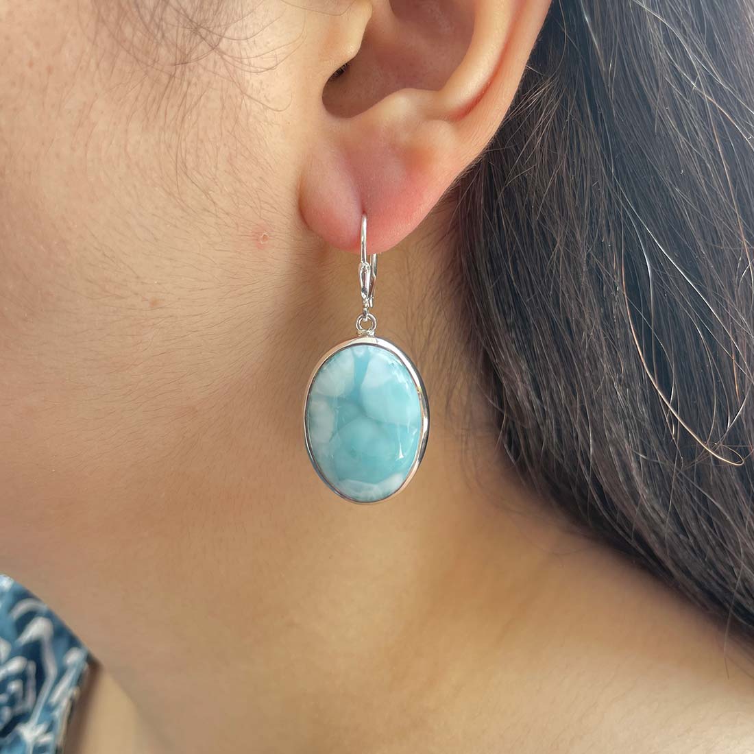 Larimar Earring-(LAR-E-68.)