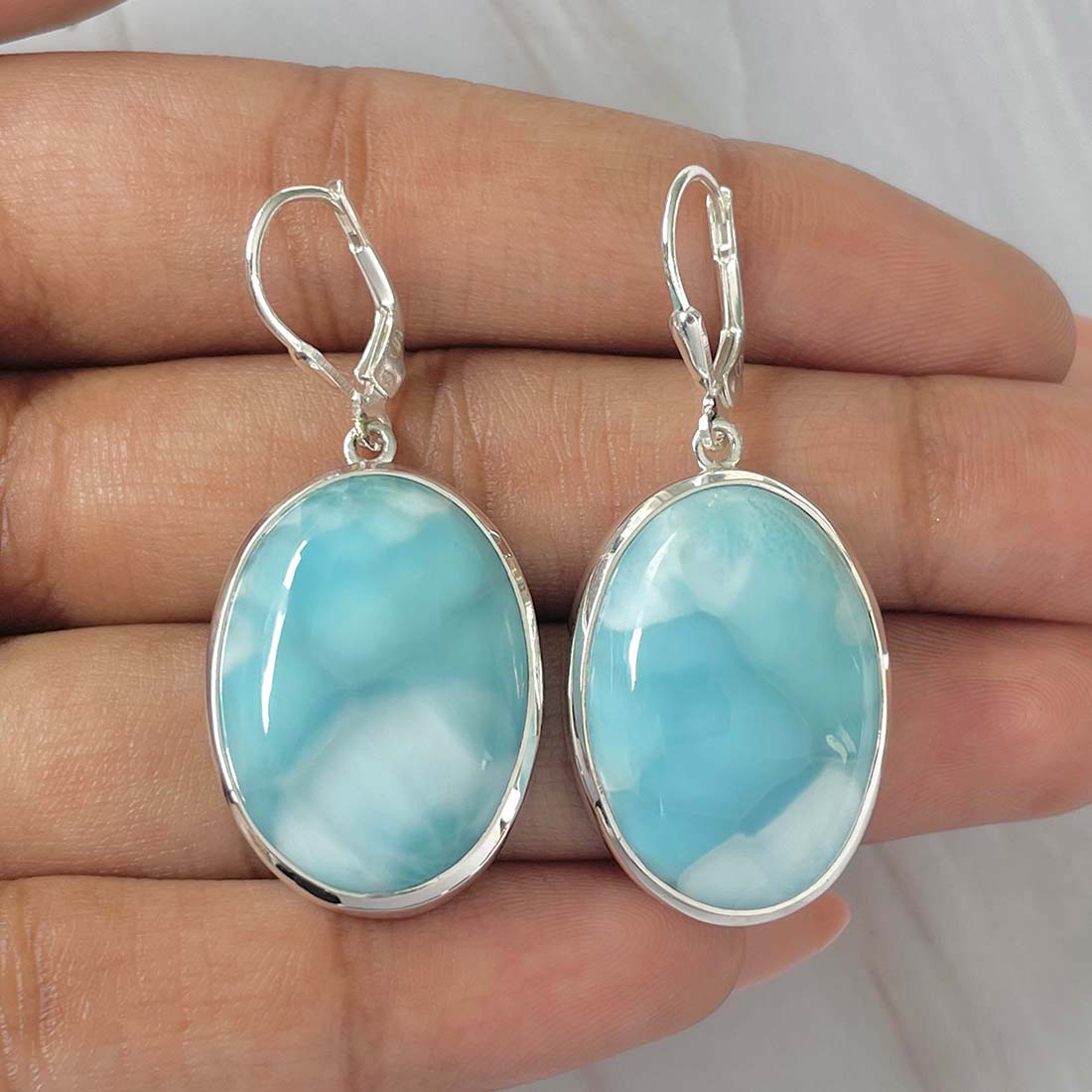 Larimar Earring-(LAR-E-69.)