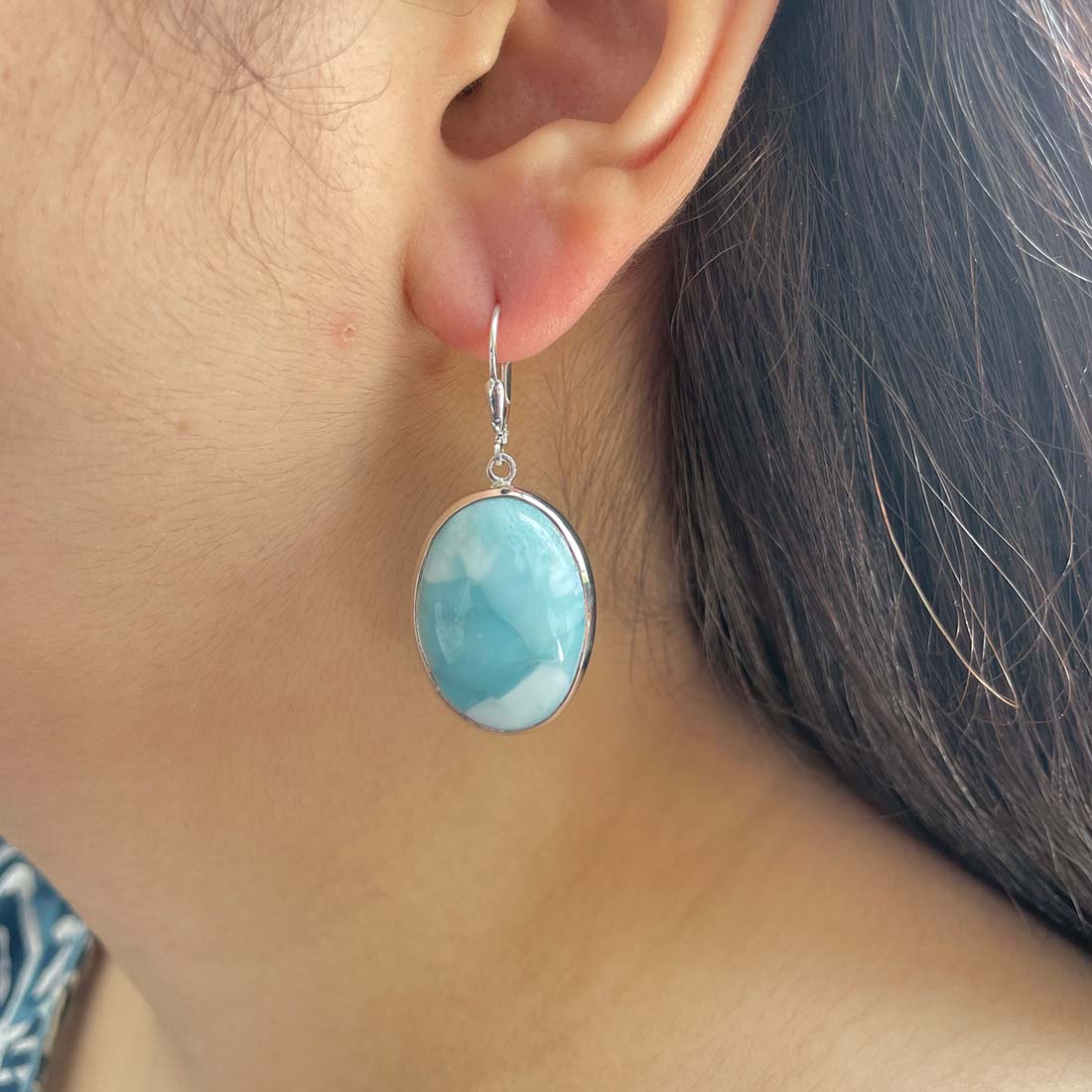 Larimar Earring-(LAR-E-69.)