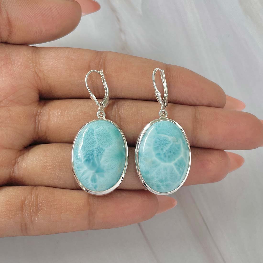Larimar Earring-(LAR-E-70.)