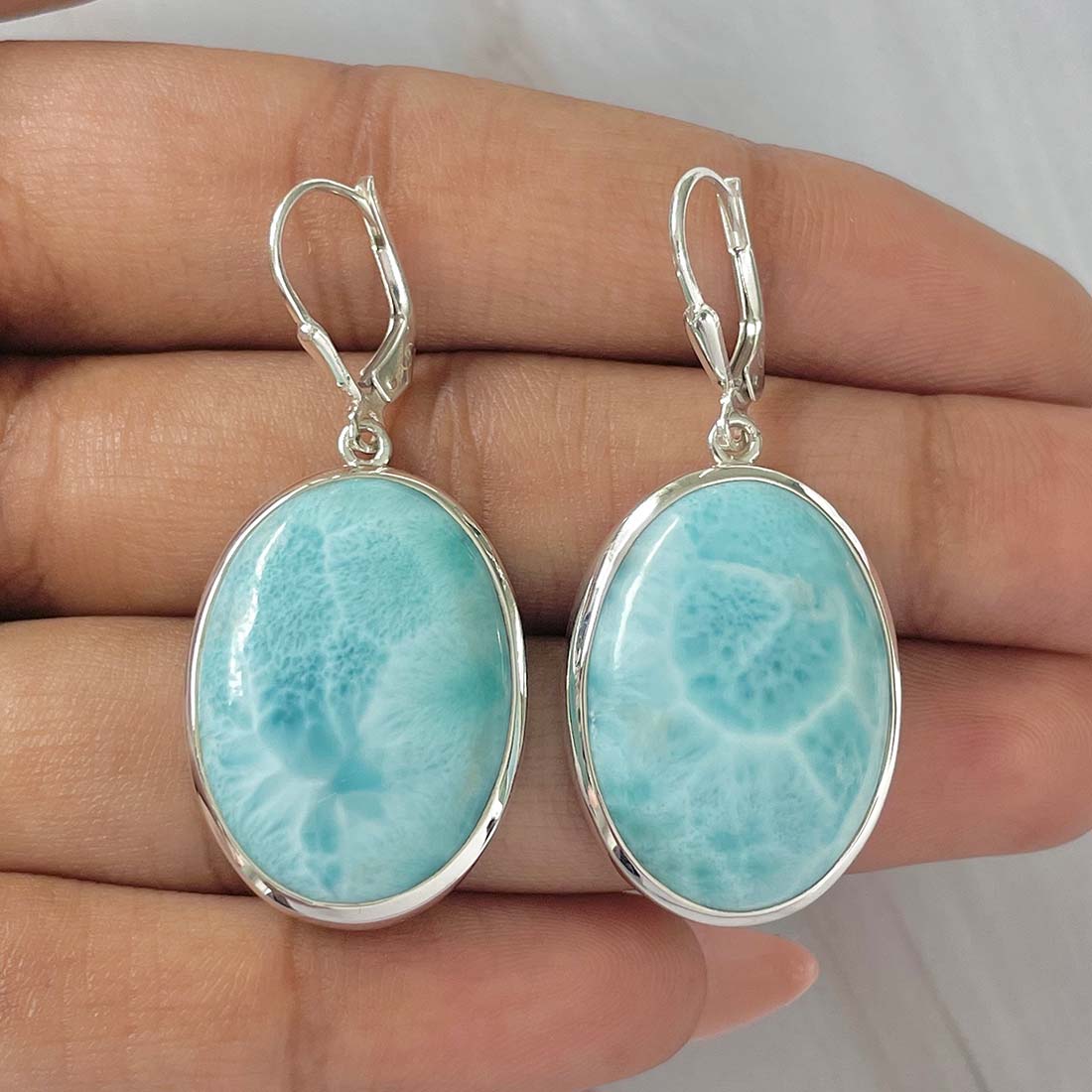 Larimar Earring-(LAR-E-70.)