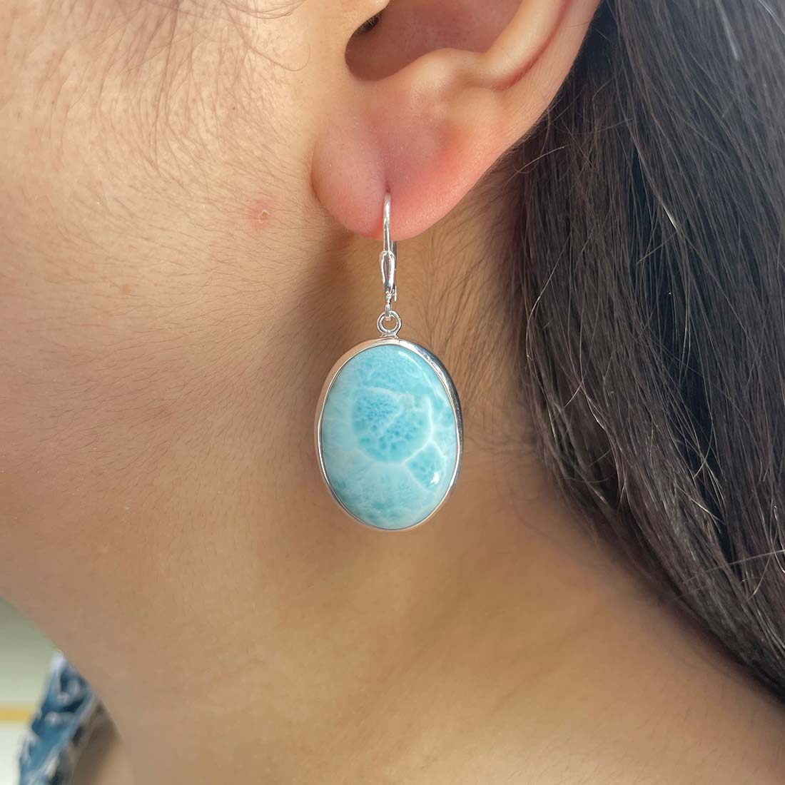 Larimar Earring-(LAR-E-70.)