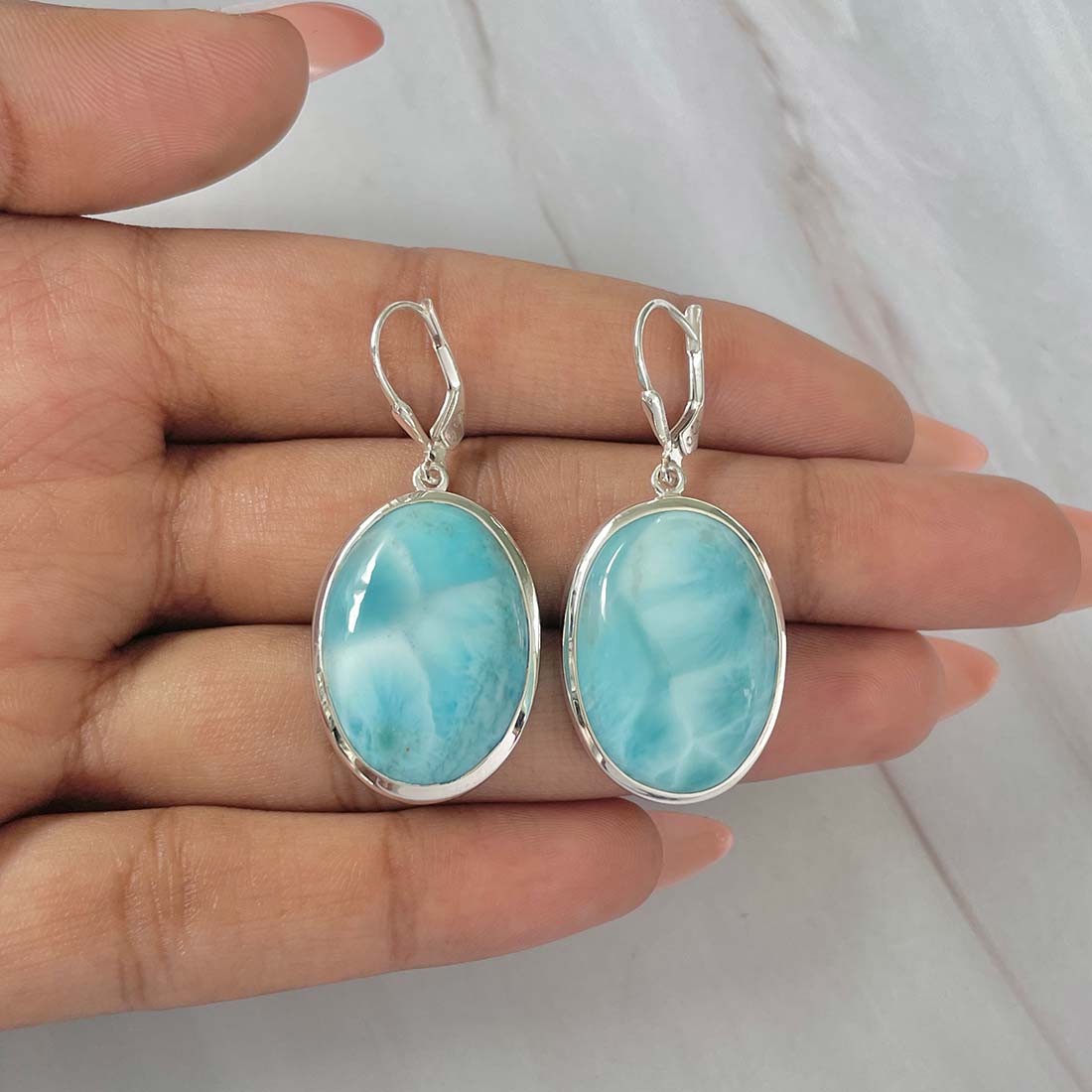 Larimar Earring-(LAR-E-71.)