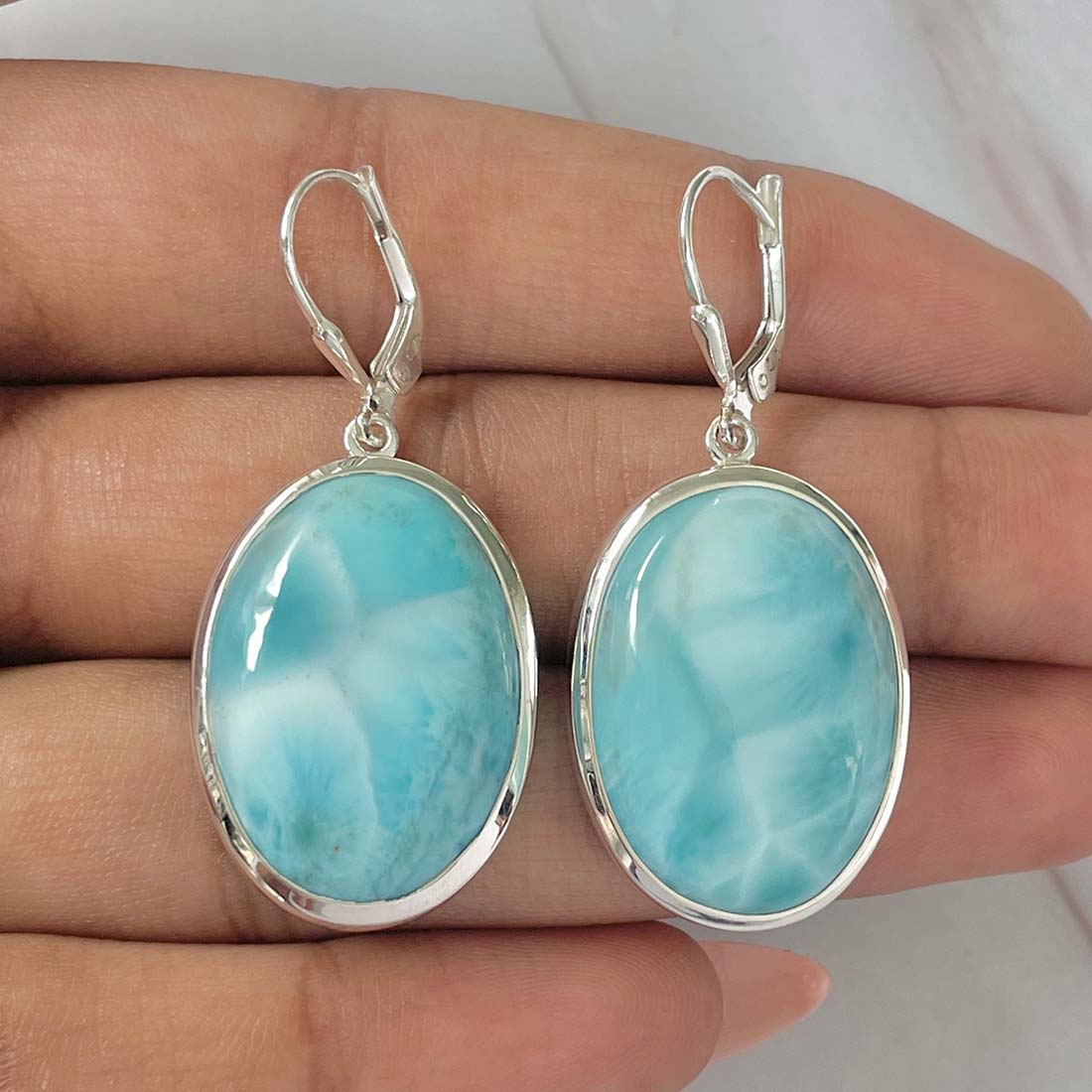 Larimar Earring-(LAR-E-71.)