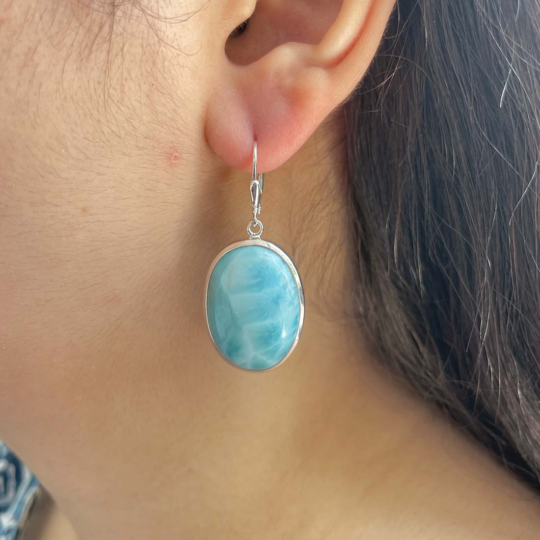 Larimar Earring-(LAR-E-71.)