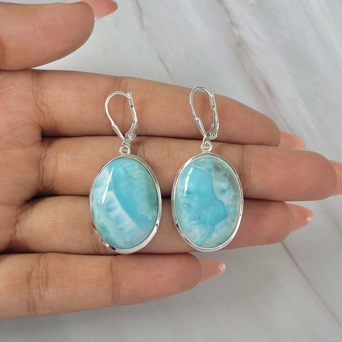 Larimar Earring-(LAR-E-72.)