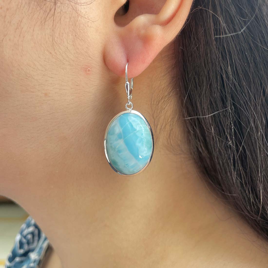 Larimar Earring-(LAR-E-72.)