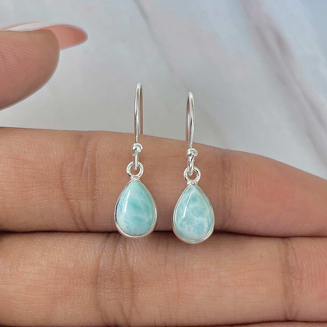Larimar Earring-(LAR-E-726.)