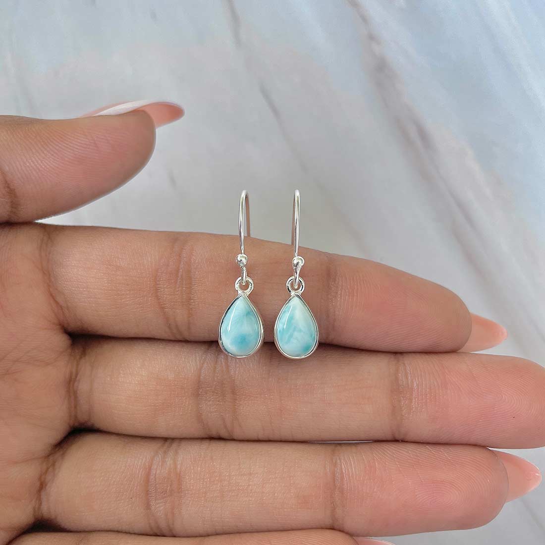 Larimar Earring-(LAR-E-729.)