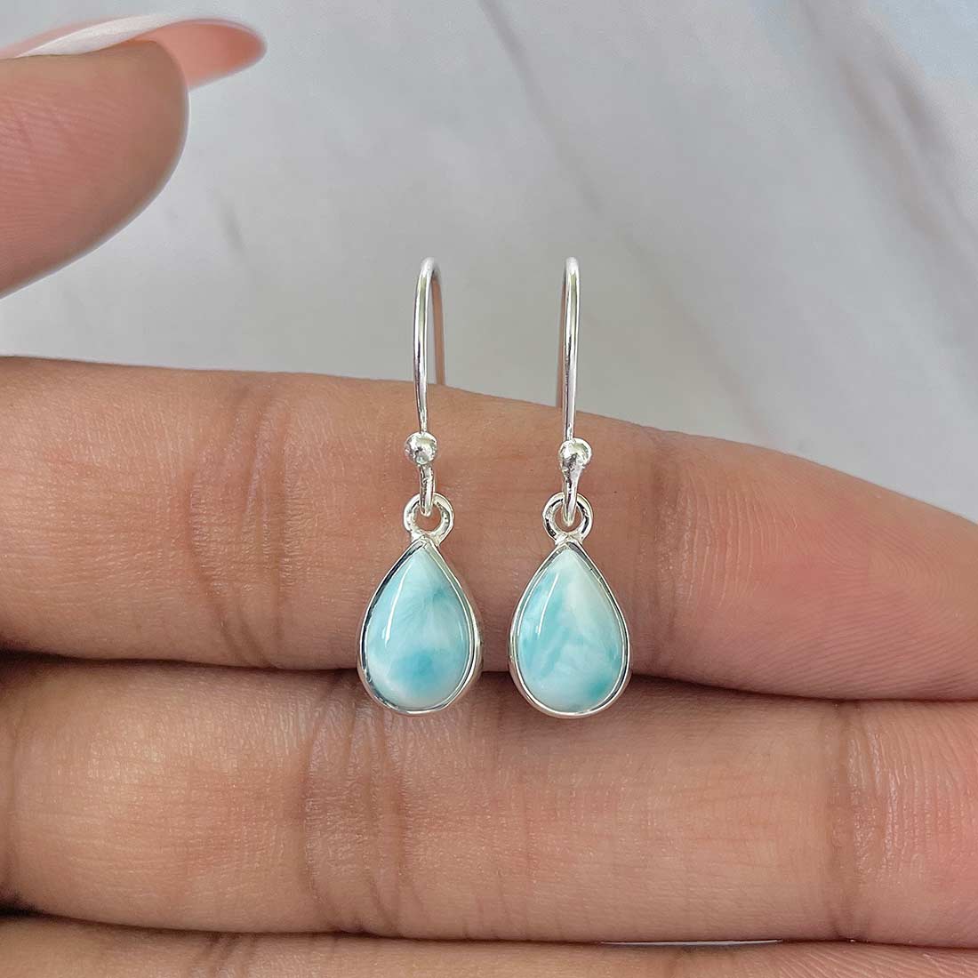 Larimar Earring-(LAR-E-729.)