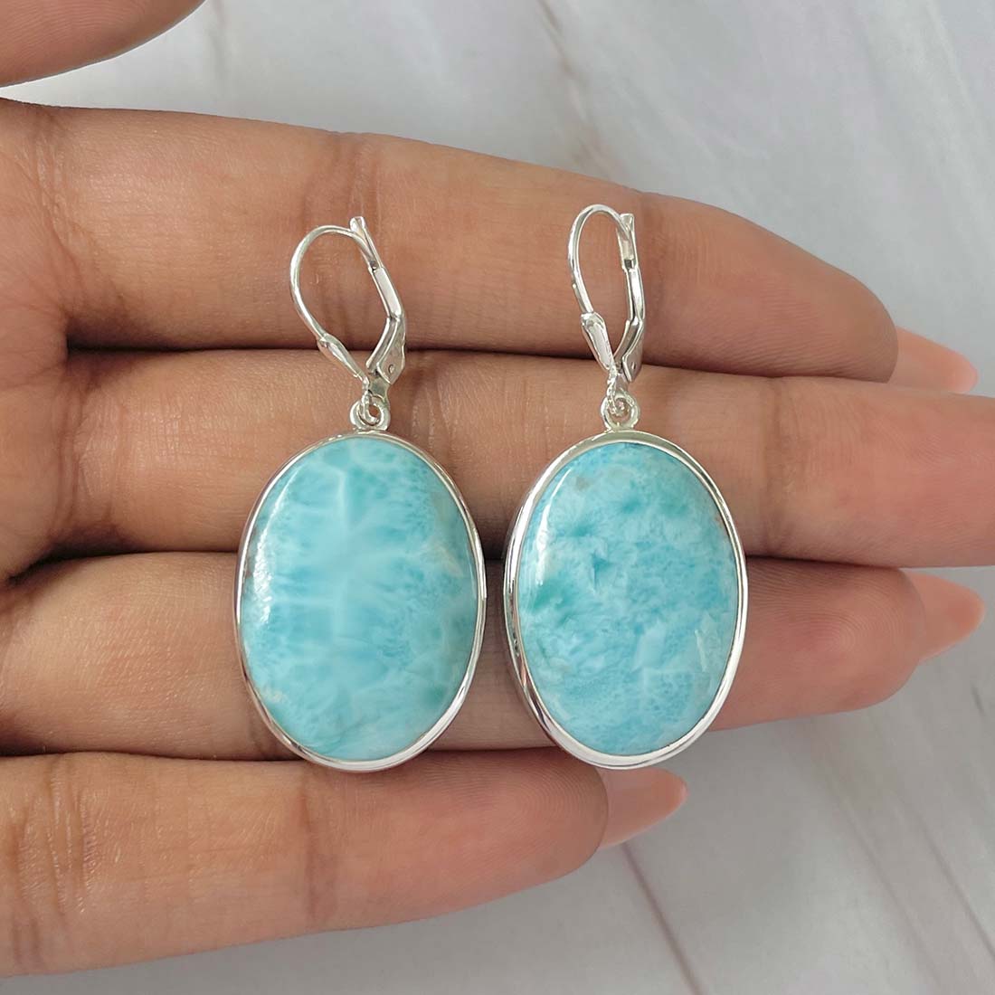 Larimar Earring-(LAR-E-73.)
