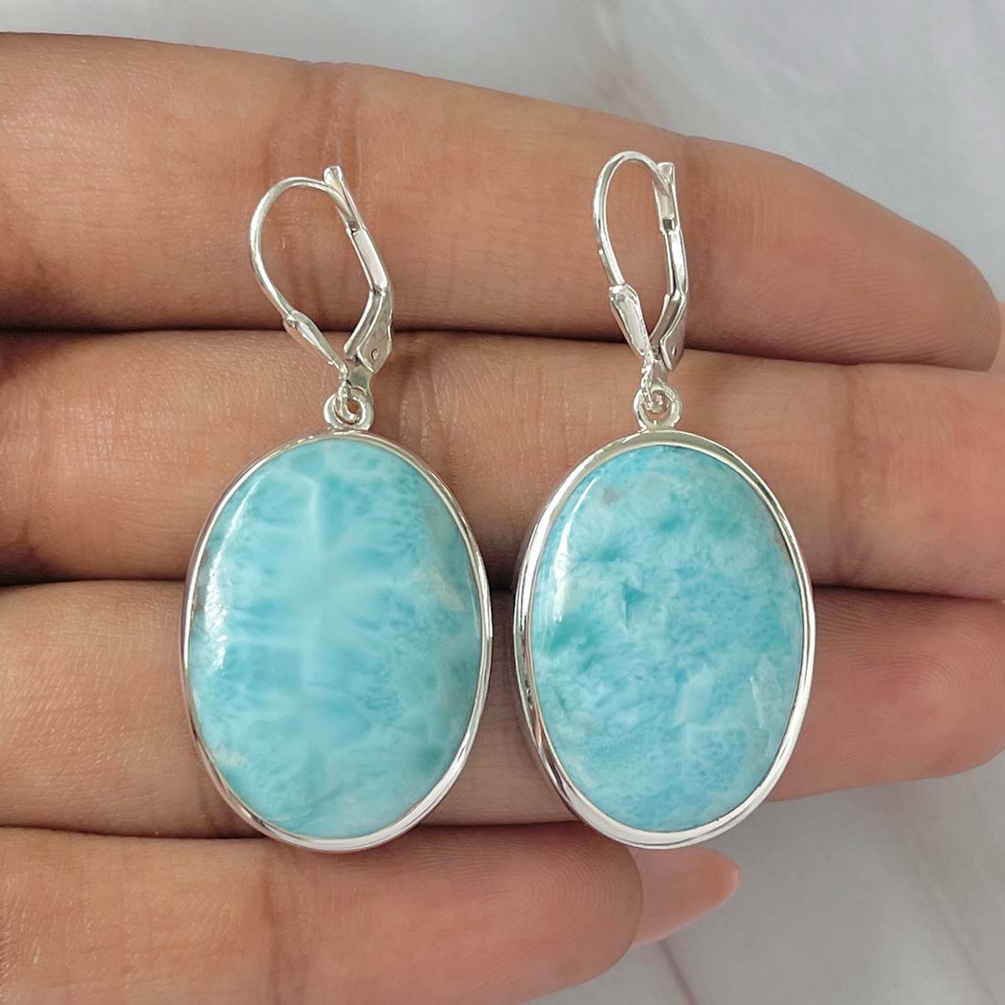 Larimar Earring-(LAR-E-73.)