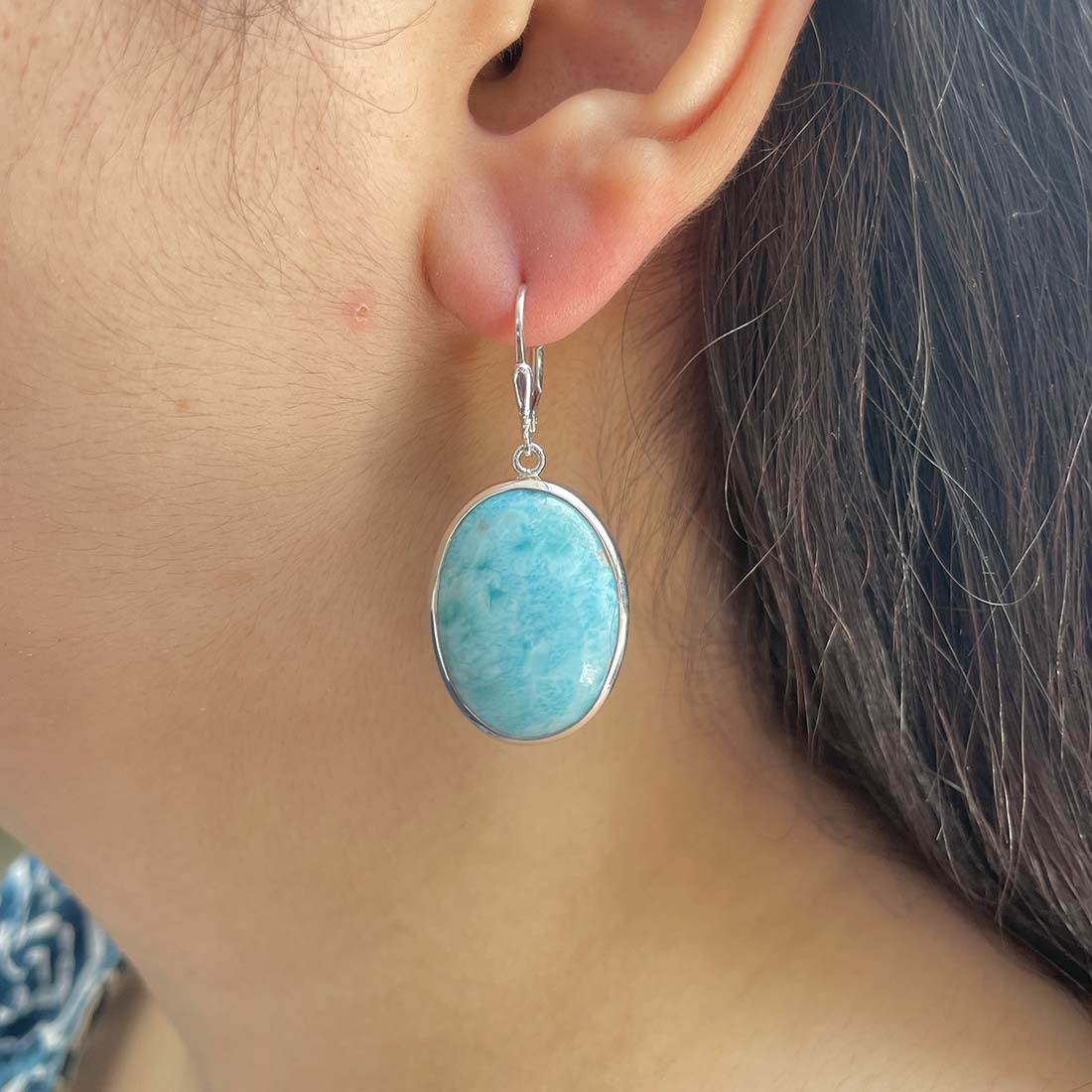 Larimar Earring-(LAR-E-73.)