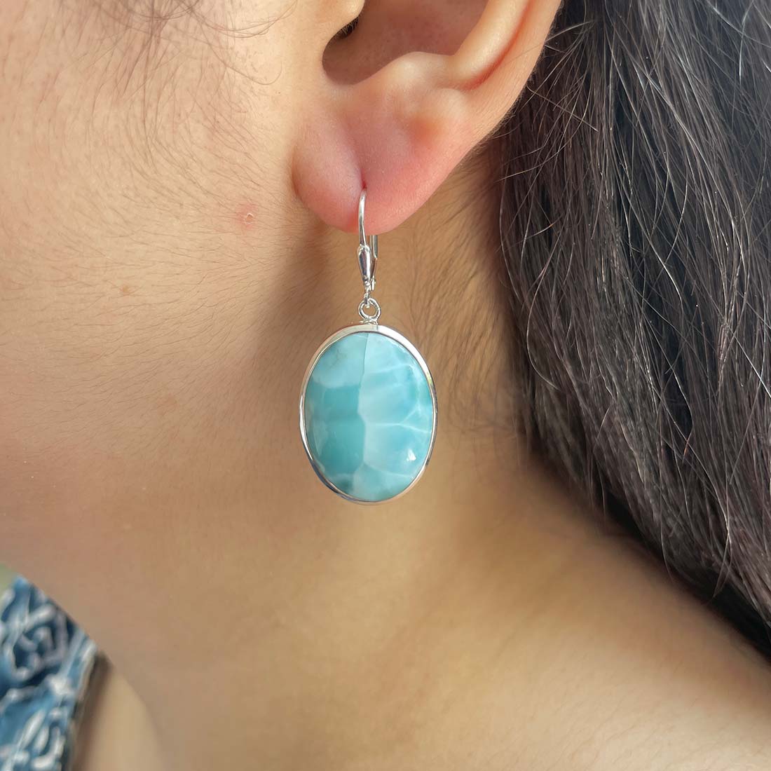 Larimar Earring-(LAR-E-74.)