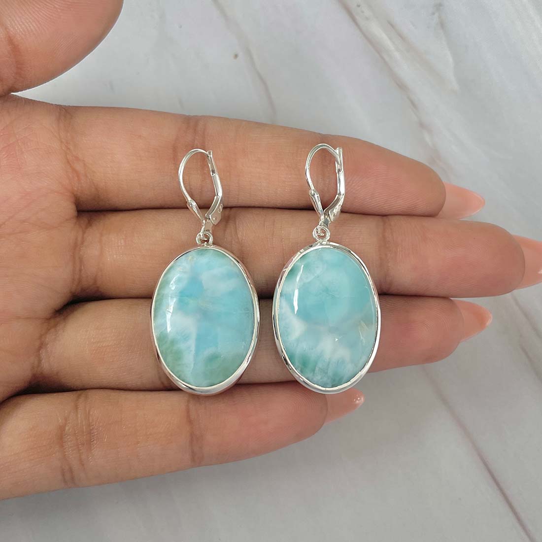 Larimar Earring-(LAR-E-75.)